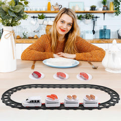 Set Trenuleț Electric cu Vagoane pentru Sushi — Distracție în Familie 🍣🚂