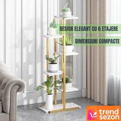 Suport Elegant pentru Ghivece cu 6 Rafturi — Îmbogățește-ți Spațiul Verde 🌱✨