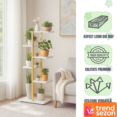 Suport Elegant pentru Ghivece cu 6 Rafturi — Îmbogățește-ți Spațiul Verde 🌱✨