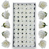 Set 50 Trandafiri din Săpun Alb 5x5 cm — Cadoul Perfect pentru Orice Ocazie 🌹✨