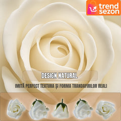 Set 50 Trandafiri din Săpun Alb 5x5 cm — Cadoul Perfect pentru Orice Ocazie 🌹✨