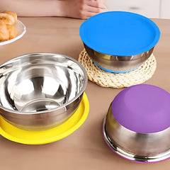Set 3 Castroane Colorate cu Capace și Bază Antiderapantă — Perfecte pentru Bucătăria Ta! 🍽️🌈