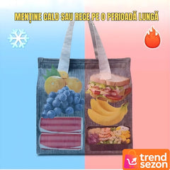 Geantă Termoizolantă Multifuncțională Gri — Menține Alimentele Proaspete! 🥗❄️
