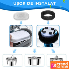 Set 4 Filtre pentru Dispenser de Apă Automat - Hidratare Pură pentru Pisici și Câini 🐾💧