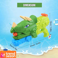 Pistol cu Apă Dinozaur Verde 1330 ml — Distracție Acvatica Garantată! 🦖💦