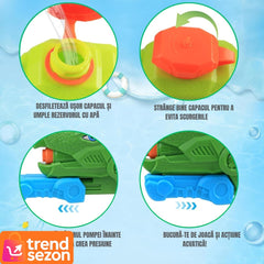 Pistol cu Apă Dinozaur Verde 1330 ml — Distracție Acvatica Garantată! 🦖💦