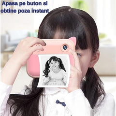 Aparat Foto pentru Copii cu Imprimare Instant și Ecran 2.4 inch — Distracție Creativă! 📸🎉