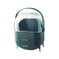 Organizator Machiaj Premium cu 2 Sertare și Capac Transparent — Spațiu Elegant pentru Cosmetice ✨💄
