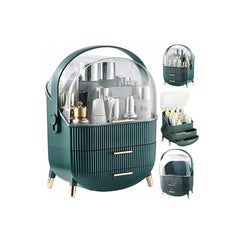 Organizator Machiaj Premium cu 2 Sertare și Capac Transparent — Spațiu Elegant pentru Cosmetice ✨💄