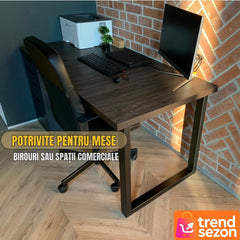 Set 2 Picioare Masa din Metal Negru Mat — Design Industrial Modern 🖤🏗️