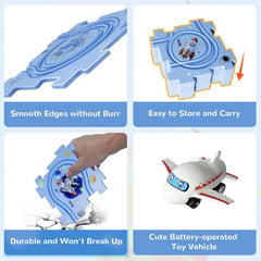 Set Puzzle Educațional Interactiv Pista Avion − Stimulează Imaginația! 🚀🧩