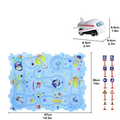 Set Puzzle Educațional Interactiv Pista Avion − Stimulează Imaginația! 🚀🧩