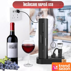 Set Electric Deschizator de Vin 5-in-1 cu Încărcare USB — Eleganță și Funcționalitate 🍷✨