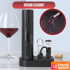 Set Electric Deschizator de Vin 5-in-1 cu Încărcare USB — Eleganță și Funcționalitate 🍷✨