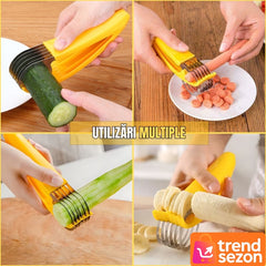 Feliator Manual pentru Banane cu Lame Inox — Felii Perfecte Rapid 🍌✨
