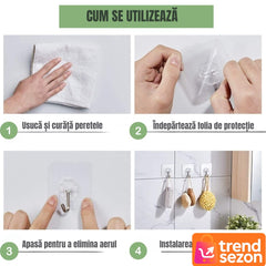 Set 10 Cărlice Autoadezive Rotative 180° pentru Organizare — Design Elegant și Reutilizabil 🏡✨