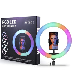 Lampa Circulară RGB LED 56 cm cu Telecomandă — Iluminare Profesională pentru Selfie-uri 📸✨