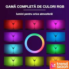 Lampa Circulară RGB LED 56 cm cu Telecomandă — Iluminare Profesională pentru Selfie-uri 📸✨