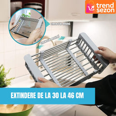 Coș Extensibil pentru Scurgere Vase și Fructe — Compact și Eficient 🍽️✨