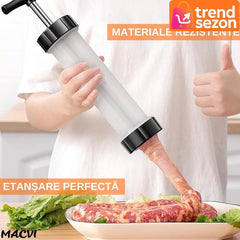 Aparat Manual Umplere Cârnați Inox/Plastic — Preparare Rapidă 🥖🌟