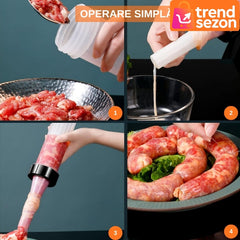Aparat Manual Umplere Cârnați Inox/Plastic — Preparare Rapidă 🥖🌟