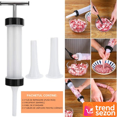 Aparat Manual Umplere Cârnați Inox/Plastic — Preparare Rapidă 🥖🌟