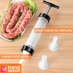 Aparat Manual Umplere Cârnați Inox/Plastic — Preparare Rapidă 🥖🌟