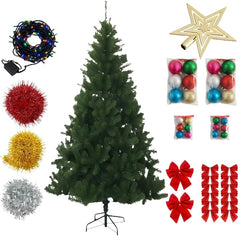 Brad de Crăciun Artificial 1.8 m cu Suport Metalic și Decoratii Complete — Magie de Sărbători 🎄✨