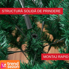 Brad de Crăciun Artificial 1.8 m cu Suport Metalic și Decoratii Complete — Magie de Sărbători 🎄✨