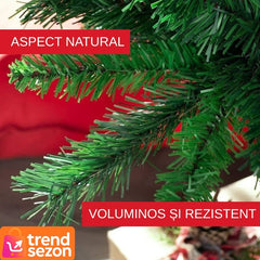 Brad de Crăciun Artificial 1.8 m cu Suport Metalic și Decoratii Complete — Magie de Sărbători 🎄✨