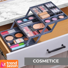 Organizator Sertar Extensibil 3 Nivele — Spatiu Maxim pentru Bijuterii & Cosmectice 🧴✨