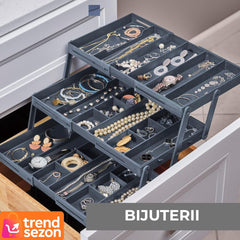 Organizator Sertar Extensibil 3 Nivele — Spatiu Maxim pentru Bijuterii & Cosmectice 🧴✨