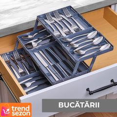 Organizator Sertar Extensibil 3 Nivele — Spatiu Maxim pentru Bijuterii & Cosmectice 🧴✨