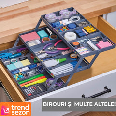 Organizator Sertar Extensibil 3 Nivele — Spatiu Maxim pentru Bijuterii & Cosmectice 🧴✨