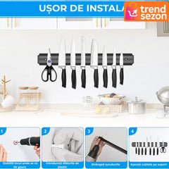 Suport Magnetic pentru Ustensile de Bucătărie 55x5 cm — Organizează cu Stil 🍴✨