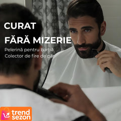 Pelerină Impermeabilă pentru Tuns cu Ventuze — Fără Mizerie, Ușor de Folosit ✂️✨