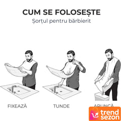Pelerină Impermeabilă pentru Tuns — Fără Mizerie, Neagră, 100x70 cm 🖤✂️
