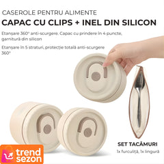 Set Caserole Termice din Oțel Inoxidabil cu Geantă Iso — Începe-ți Ziua cu Răsfăț! 🍱✨