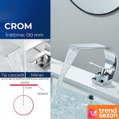 Robinet Baie Tip Cascadă din Alamă cu Design Modern — Flux Uniform de Apă 🚿✨