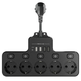 Multipriza Inteligentă cu 4 Prize Schuko și 4 USB — Control Total 🤩🔌