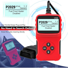 Tester Auto OBD2 cu Ecran LCD Mare V309 — Diagnostice Precise Rapid 🚗💨