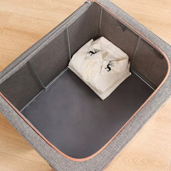 Cutie Depozitare Pliabilă Textil 100 Litri cu Capac și Fermoar — Spațiu Organizat 🌟📦