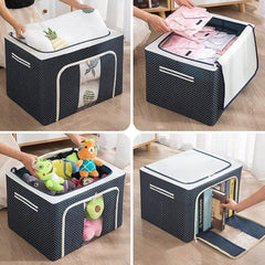 Cutie Depozitare Textilă Pliabilă 100L cu Capac și Fermoar — Organizare Maximă 🧺✨