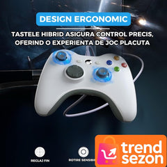 Controller Gaming Dual Shock USB 2,5m pentru PC și Xbox 360 — Confort și Precizie 🎮💪