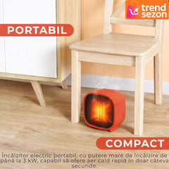 Aeroterma Electrică 3kW cu Termostat — Căldură Rapidă pentru Orice Spațiu 🔥🏠