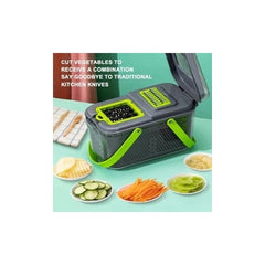 Razatoare Multifuncțională 22-in-1 cu Lame din Inox și Recipient Colector — Gătește Rapid! 🍽️🌟