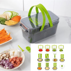 Razatoare Multifuncțională 22-in-1 cu Lame din Inox și Recipient Colector — Gătește Rapid! 🍽️🌟