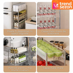 Raft Mobil cu 3 Rafturi Acrilice — Organizează-ți Spațiul cu Stil 🛒✨