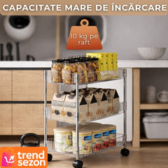 Raft Mobil cu 3 Rafturi Acrilice — Organizează-ți Spațiul cu Stil 🛒✨