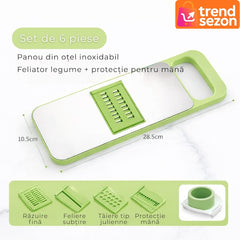 Razatoare Multifuncțională cu 6 Lame Interschimbabile — Pregătire Rapidă a Mâncării 🍏✨